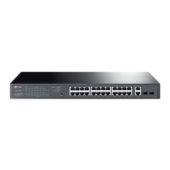 TP-LINK TL-SG1428PE 28 PORT 10/100/1000 24 PORT POE +2SFP YONETILEBILIR RACK MOUNT SWITCH