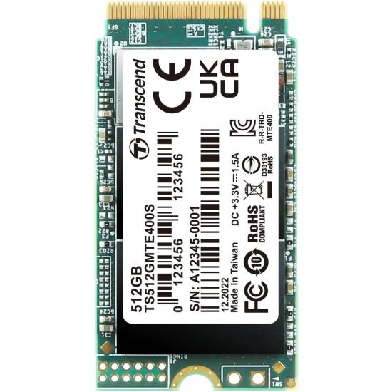 TRANSCEND 512GB 2000/900MB/s 2242 PCIE GEN3x4 NVME SSD TS512GMTE400S