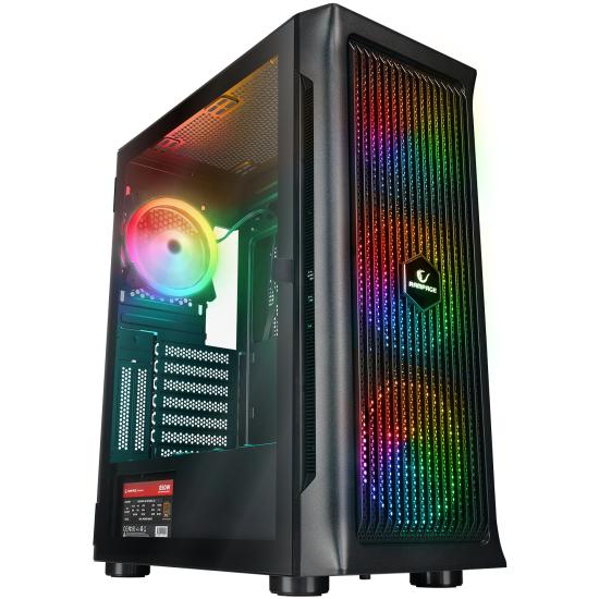 RAMPAGE PROLIX MESH 850W 80+ 4x12CM ARGB FAN ATX TEMPERED GLASS 2xUSB2.0/1xUSB3.0 SİYAH MID TOWER GAMİNG KASA