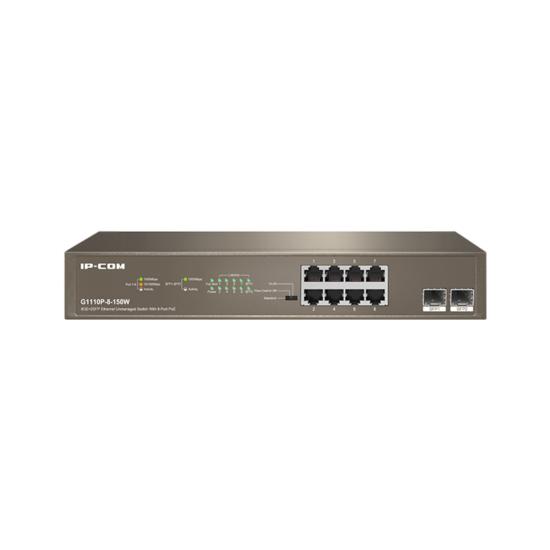 IP-COM G1110P-8-150W 8 PORT 10/100/1000 8 PORT POE 2 X SFP 150W YONETILEMEZ RACK MOUNT SWITCH