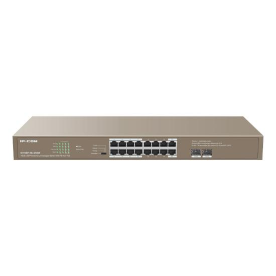 IP-COM G3318P-16-250W 16 PORT 10/100/1000 16 PORT POE 2 X SFP 250W CLOUD YÖNETİLEBİLİR RACK MOUNT SWITCH