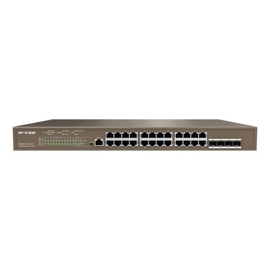 IP-COM G5328P-24-410W 24 PORT 10/100/1000 24 PORT POE 4 X SFP 370W LAYER 3 YÖNETİLEBİLİR RACK MOUNT SWITCH