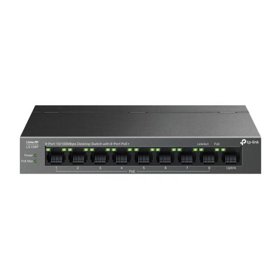 TP-LINK LS109P 9 PORT 10/100 8 PORT POE+ YONETILEMEZ DESKTOP SWITCH METAL KASA