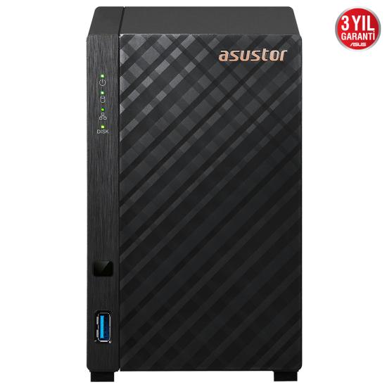 ASUSTOR AS1102TL 1GB DDR4 2 BAY (2x 22TB Desteği) Realtek RTD1619B 1GbE x1, USB 3.2 x1, USB 2.0 x1 NAS DEPOLAMA ÜNİTESİ