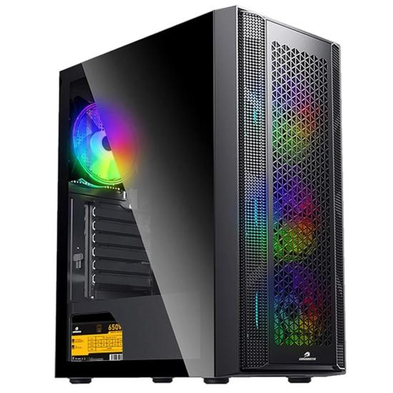 GAMEBOOSTER JBST-GBF3107B 650W 80+ BR 4x12CM RGB FAN ATX PENCERELİ USB3.0 SİYAH KASA