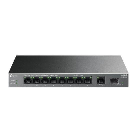 TP-LINK LS1210GP 10 PORT 10/100/1000 8 PORT POE+ YONETILEMEZ DESKTOP SWITCH METAL KASA